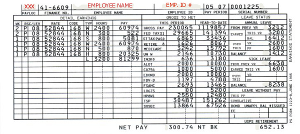 Pay Stub Example